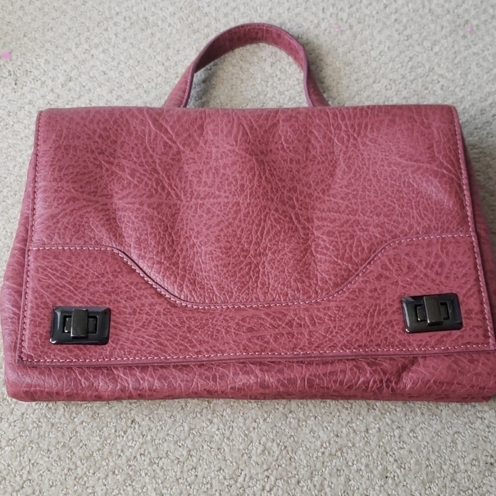 ALBERTA DI CANIO Made In Italy Textured Leather Handbag and Crossbody Purse. - Picture 3 of 8